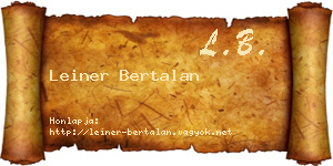 Leiner Bertalan névjegykártya