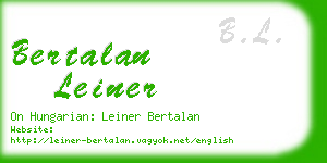 bertalan leiner business card